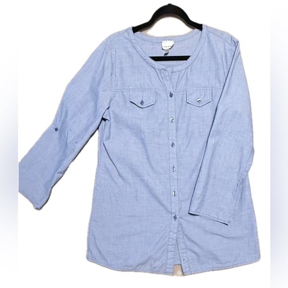 Harve Benard Light Blue Button Down Shirt 💯 % Cotton - Picture 4 of 10